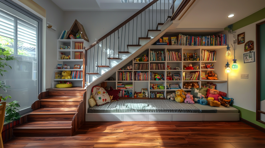 aménager escalier de comble pour en faire un espace de vie pour les enfants