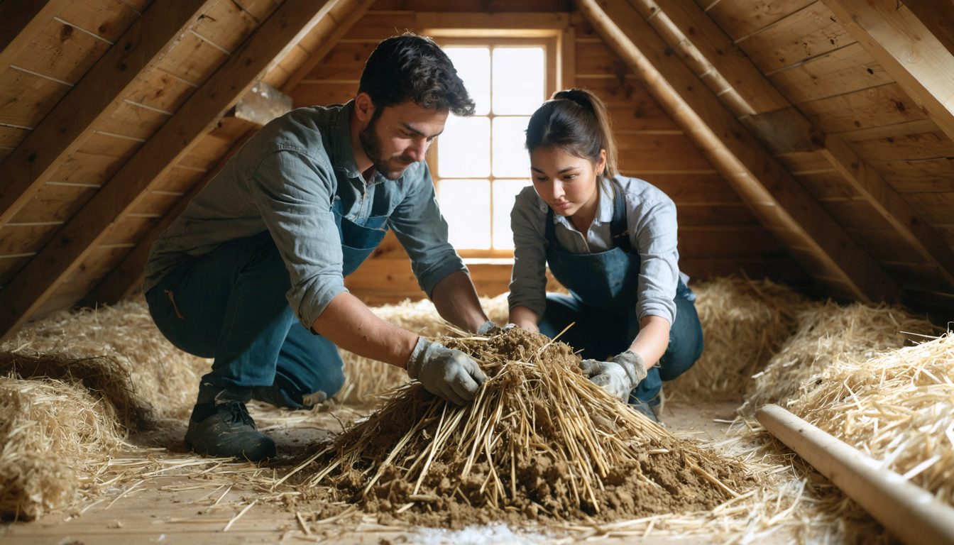 découvrez comment nos ancêtres utilisaient la paille et la terre pour isoler efficacement leurs combles, une méthode naturelle et durable.