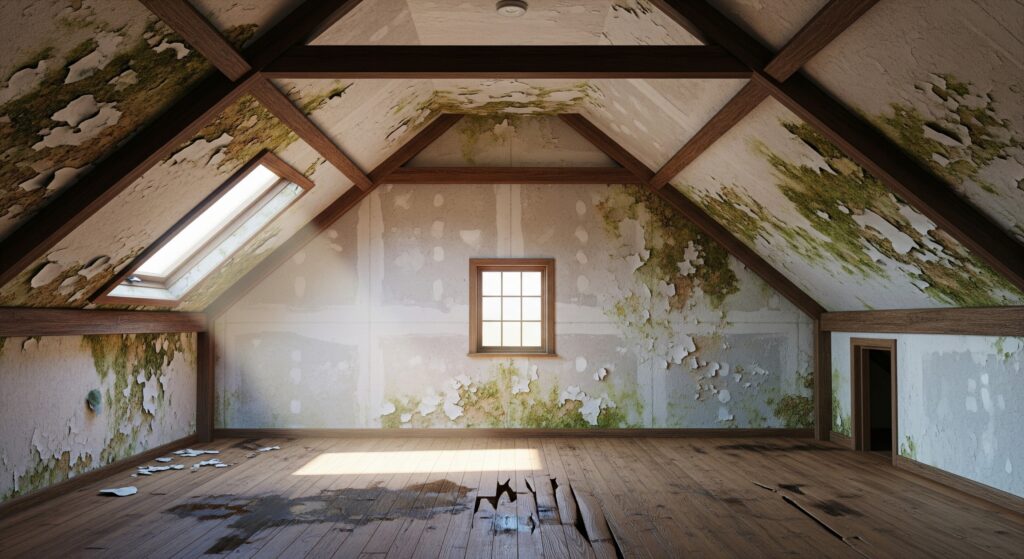humidité et dégâts dans les combles