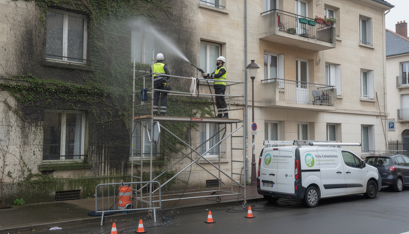 service professionnel de nettoyage de façades encrassées à pontault-combault (77). redonnez éclat et propreté à votre bâtiment avec notre expertise spécialisée.