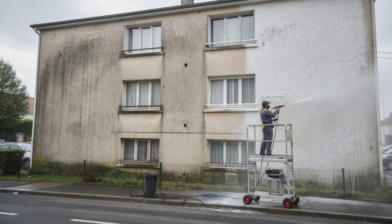 service professionnel de nettoyage de façades encrassées à thiais pour redonner éclat et propreté à votre bâtiment.