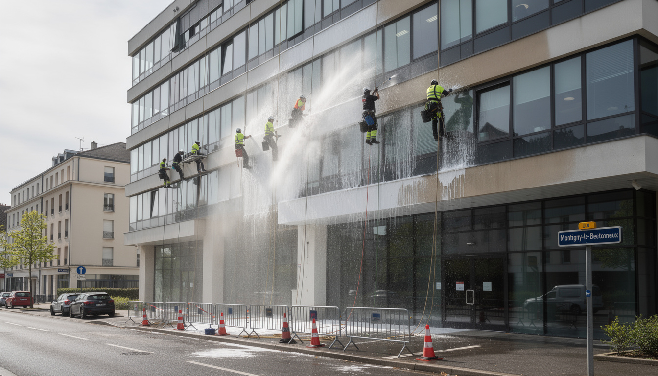 service professionnel de nettoyage de façades encrassées à montigny-le-bretonneux. redonnez éclat et propreté à vos murs extérieurs rapidement et efficacement.