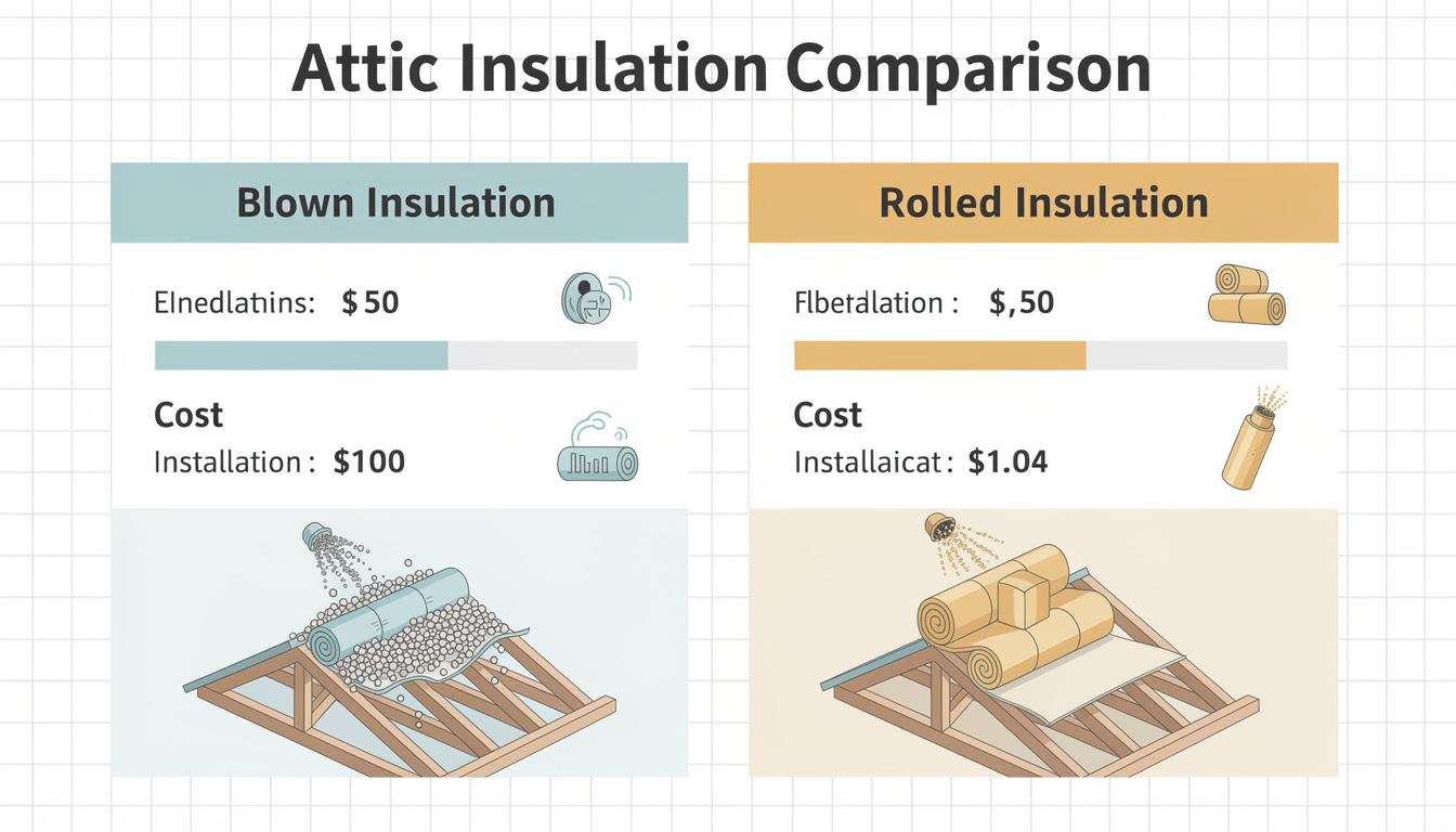 découvrez les différences entre l'isolation des combles par la solution soufflée et la pose en rouleaux pour choisir la méthode la mieux adaptée à votre maison.