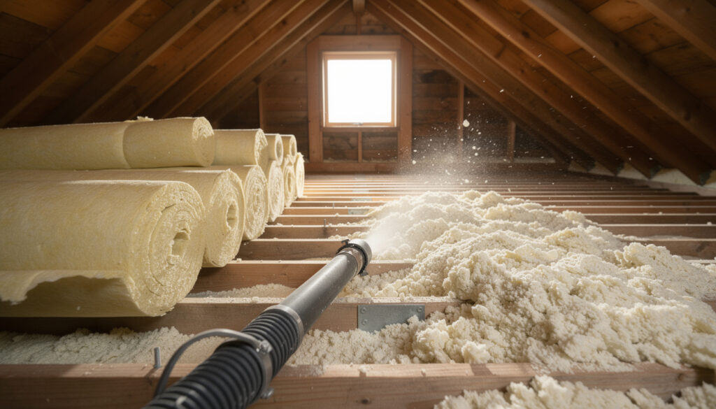 découvrez notre guide complet pour choisir entre l'isolation des combles par rouleau ou soufflage, et bénéficiez d'une maison plus confortable et économe en énergie.
