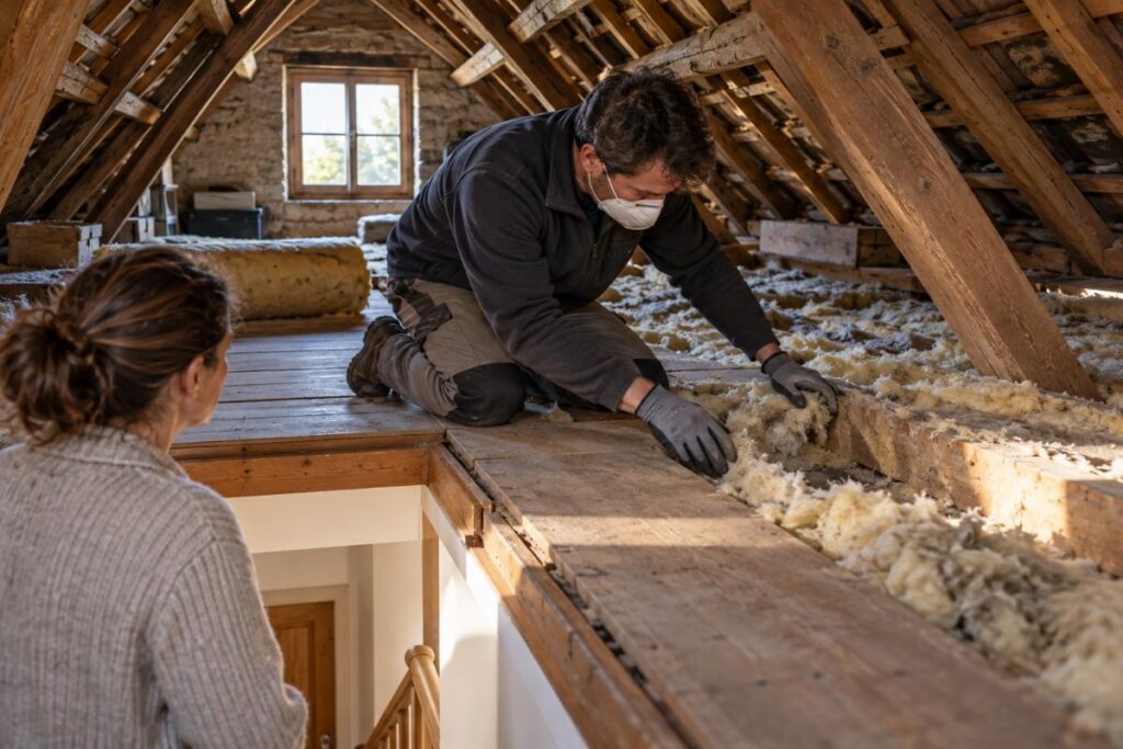 Inspection des combles avant changement du chauffage